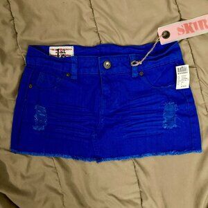 Blue mini skirt, size 1, early 2000s bottom, vintage, sexy summer wear, y2k